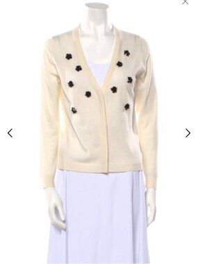 Weekend Max Mara V-Neck Sweater with Embellishments